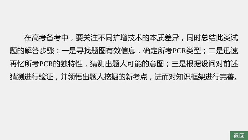 第一篇　主题五　高考热点(五)　PCR的应用 2024年高考生物二轮复习课件+讲义04