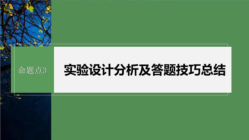 第一篇　主题六　专题(十四)　命题点3　实验设计分析及答题技巧总结第2页