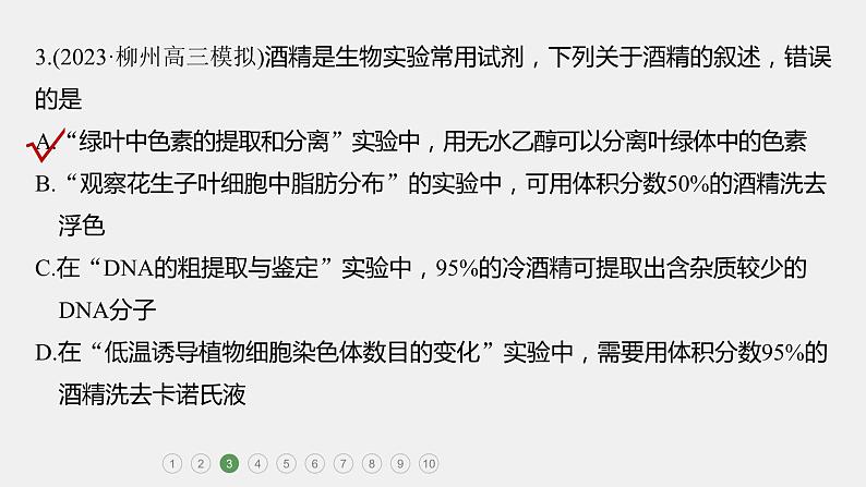 第一篇　主题六　专题(十四)　专题强化练 实验与探究 2024年高考生物二轮复习课件+讲义06