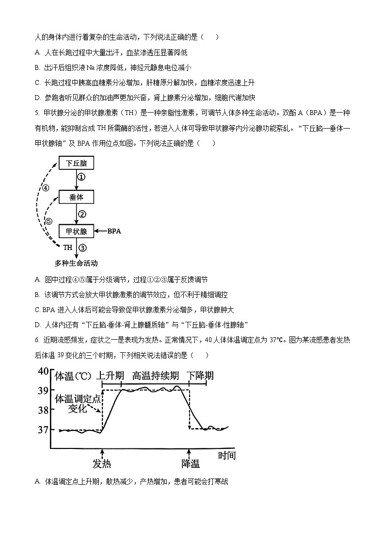 安徽省合肥市第一中学2023-2024学年高二上学期期末考试生物试卷（Word版附解析）02