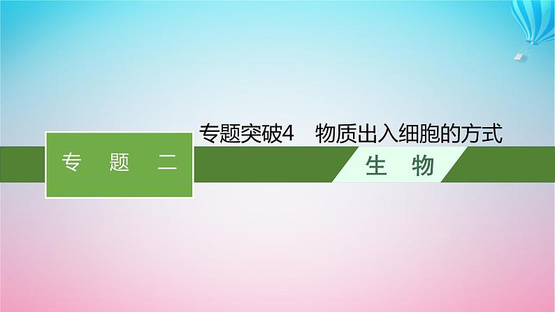 2024高考生物基础知识复习专题突破4物质出入细胞的方式课件第1页