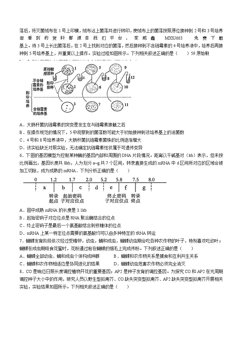 07，福建省福州市一中2023-2024学年高三上学期期末生物试题()第2页