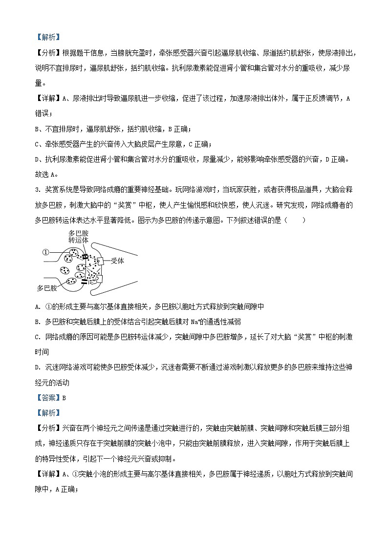 甘肃省张掖市某重点校2023_2024学年高二生物上学期9月月考试题含解析02
