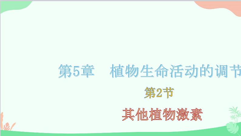 生物人教版(2019)选择性必修1 5.2  其他植物激素课件01