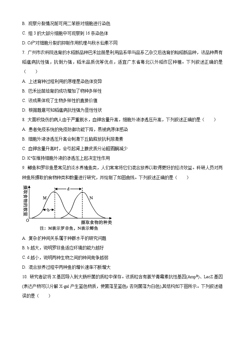 2024深圳宝安区高三上学期期末考试生物含解析第3页