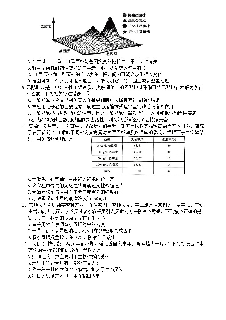 2024届黑龙江省齐齐哈尔市高三一模生物试题第3页