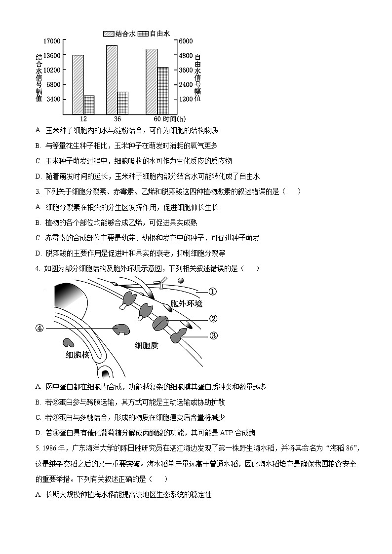 四川省成都市石室中学2023-2024学年高三下学期开学考试理综生物试题（原卷版）第2页