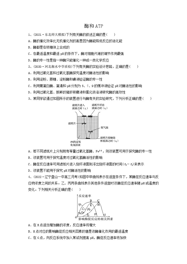 高考生物一轮复习串讲精练（新高考专用）专题07 酶和ATP（精练）（原卷版+解析）第1页