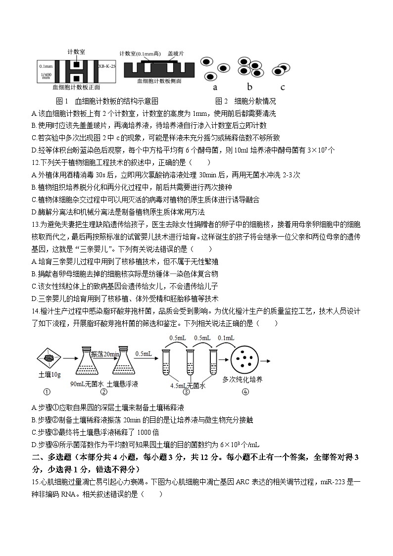 江苏省南京市江宁区等5地2023-2024学年高三下学期开学生物试题03