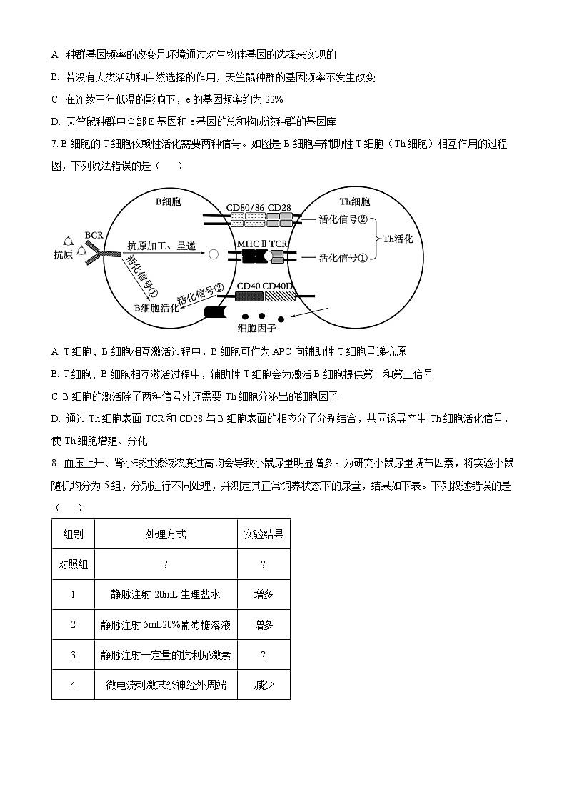 安徽省六校教育研究会2023-2024学年高三下学期2月联考生物试卷（Word版附解析）03