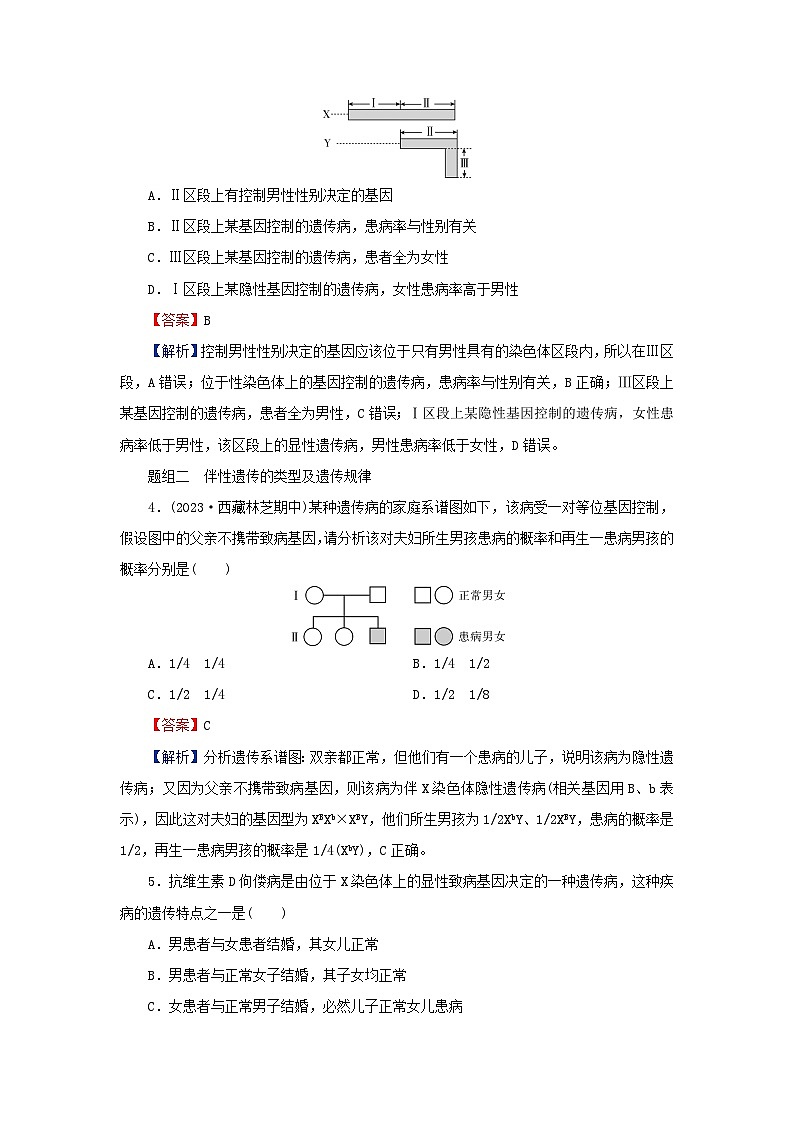 2024春高中生物第2章基因和染色体的关系3伴性遗传课后提能训练（人教版必修2）第2页