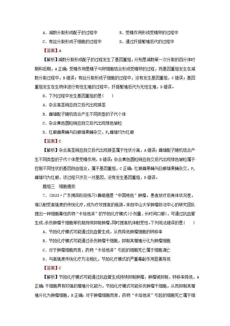 2024春高中生物第5章基因突变及其他变异1基因突变和基因重组课后提能训练（人教版必修2）03