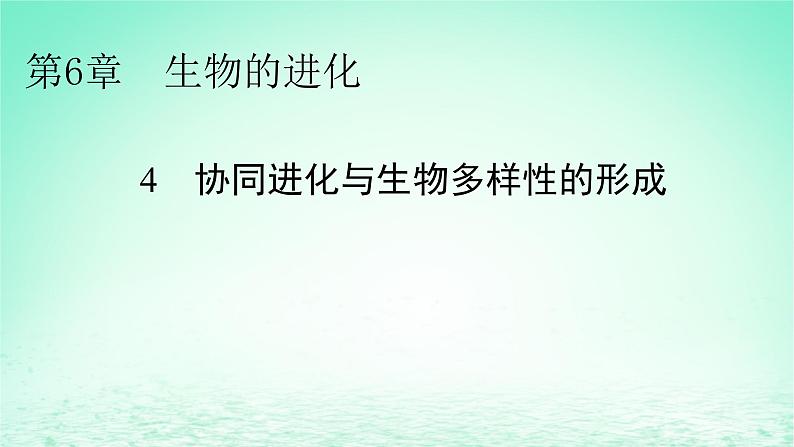 2024春高中生物第6章生物的进化4协同进化与生物多样性的形成课件（人教版必修2）第1页