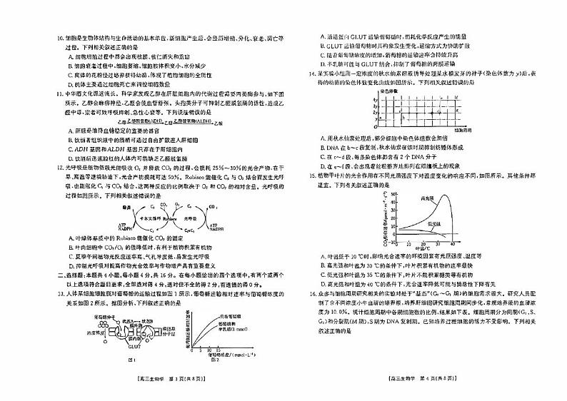 江西省赣州市十八县2023_2024高三生物上学期期中23校联考试题pdf第2页