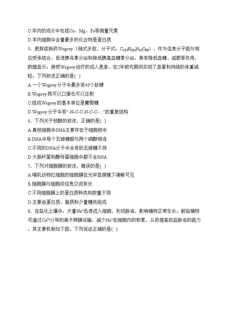 湖北省新高考联考2023-2024学年高一下学期2月收心考试生物试卷(含答案)第2页