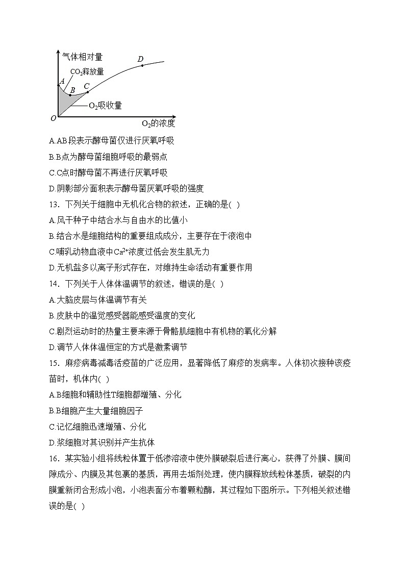 内蒙古赤峰市红山区2023-2024学年高二上学期期末学情监测生物试卷(含答案)第3页