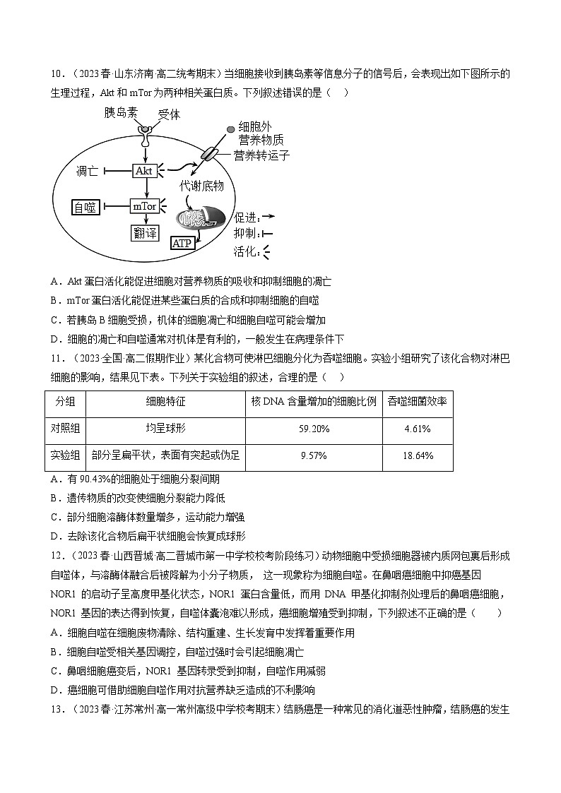 最新高考生物一轮复习【讲通练透】 第14讲 细胞的分化、衰老、死亡和癌变（练透）03