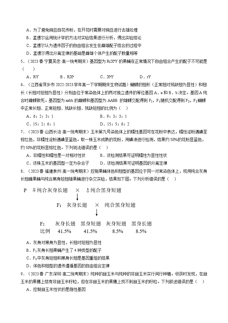 第17.1讲 基因的自由组合定律（练习）（原卷版）第2页