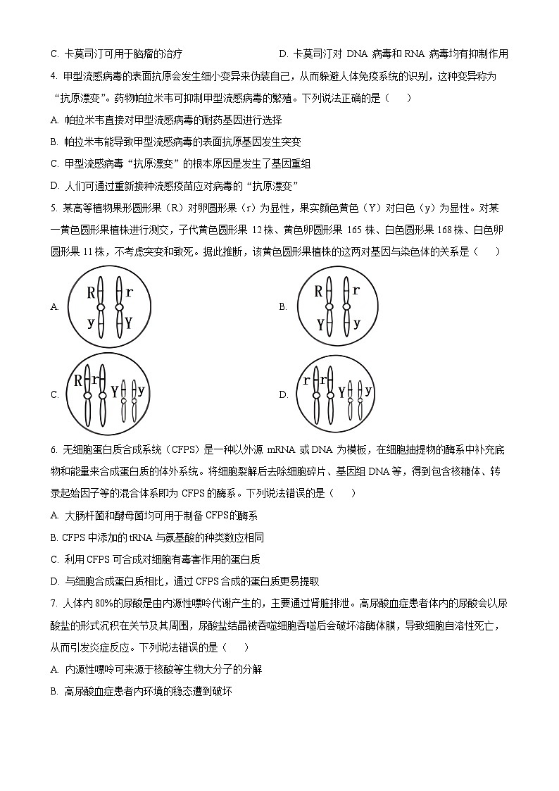 山东省德州市2024届高三下学期开学摸底考试生物试卷（Word版附解析）第2页