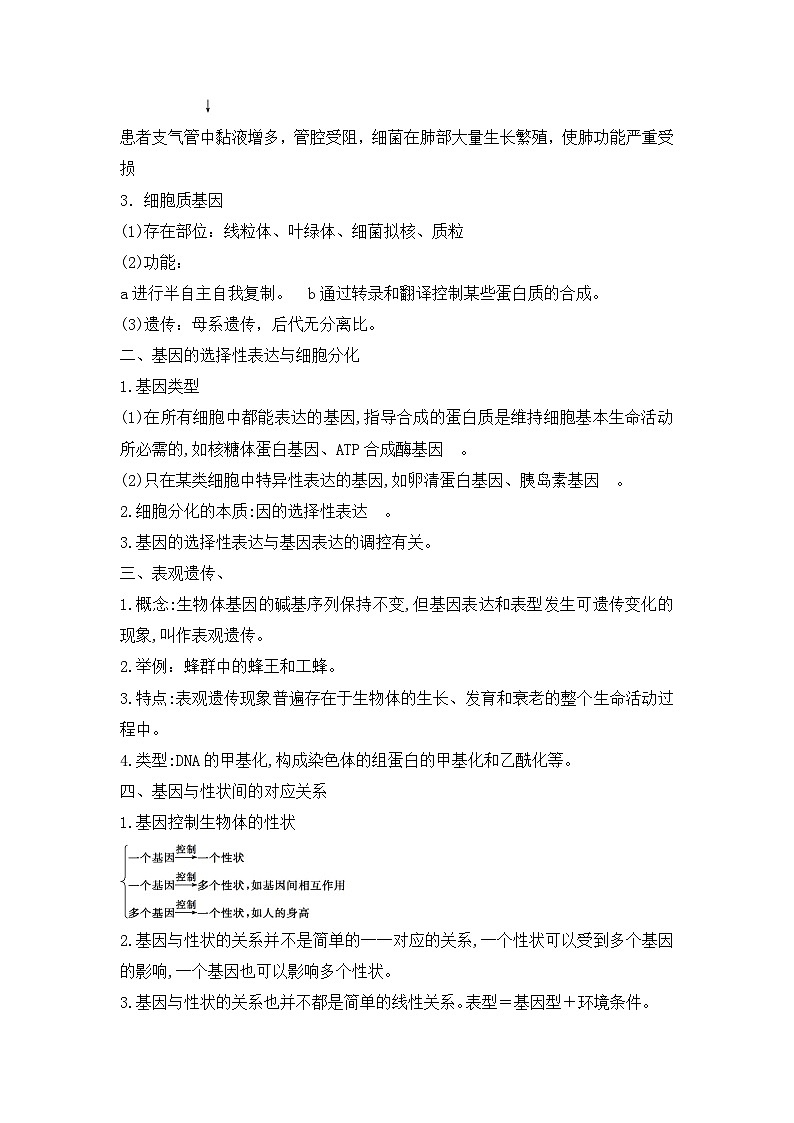 （人教版2019必修2）高一生物课后培优分级练4.2 基因表达与性状的关系（原卷版+解析）02