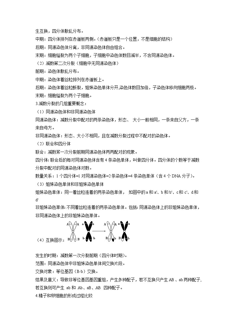 （人教版2019必修2）高一生物课后培优分级练2.1 减数分裂和受精作用（原卷版+解析）02