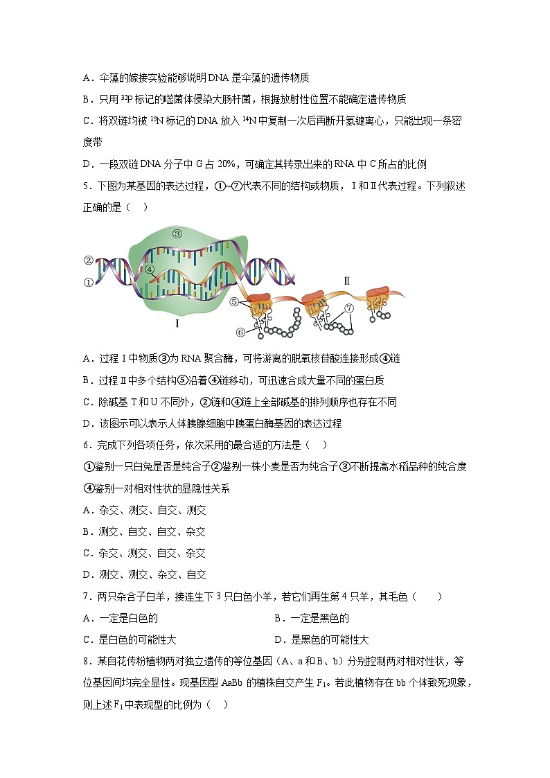 高考生物第一轮复习知识点挖空专项练习 第4套分子基础遗传定律（原卷版+答案解析）第2页