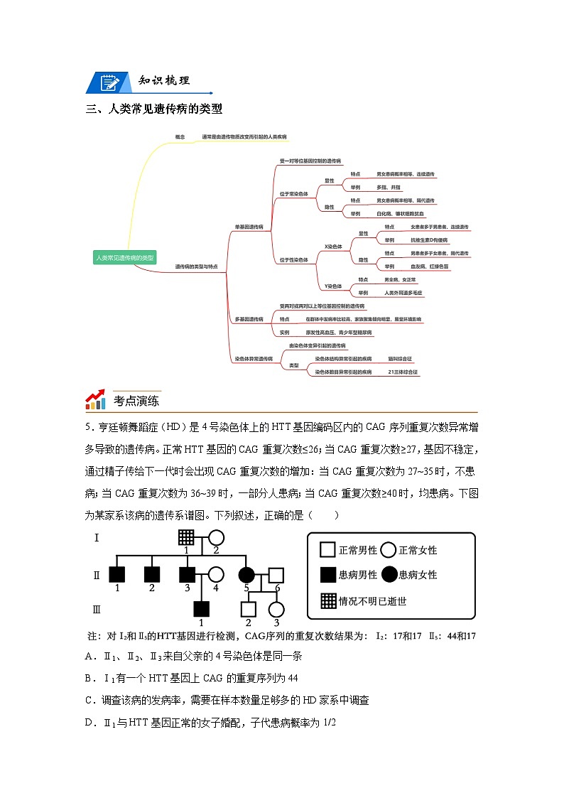 高考生物第一轮复习知识点挖空专项练习 专题9伴性遗传与人类遗传病-回归课本-23版高考生物复习（原卷版+答案解析）第3页