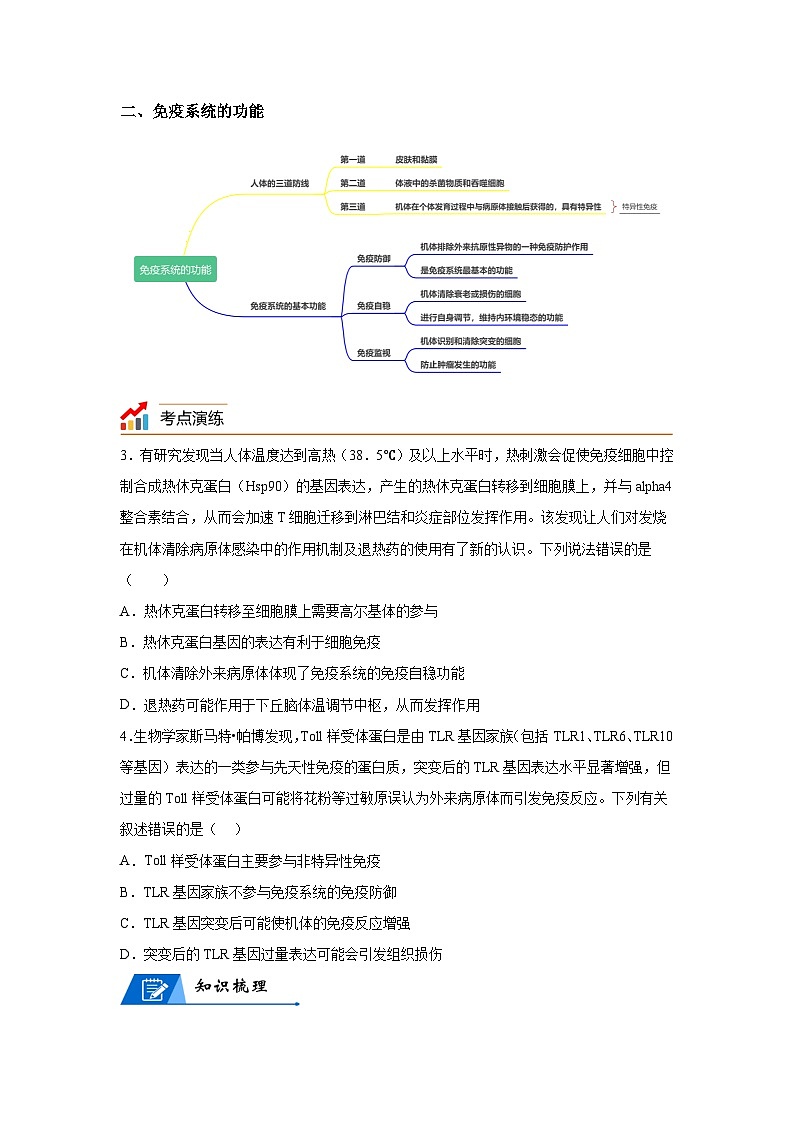 高考生物第一轮复习知识点挖空专项练习 专题13免疫调节-回归课本-23版高考生物复习（原卷版+答案解析）第2页