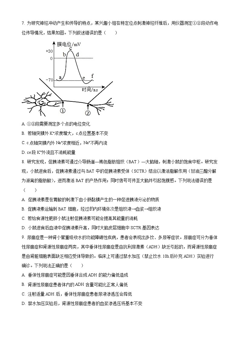 精品解析：山东省青岛地区2022-2023学年高二上学期期中生物试题（原卷版+答案解析）03