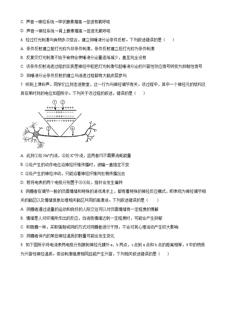 精品解析：山东省济南市历城二中2022-2023学年高二上学期期中生物试题（原卷版+答案解析）02