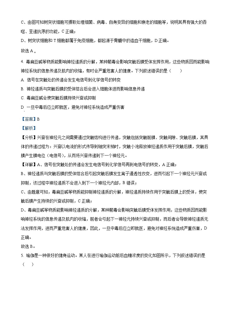 江西省上饶市余干县私立蓝天中学2023-2024学年高二上学期期末生物试题（原卷版+解析版）03
