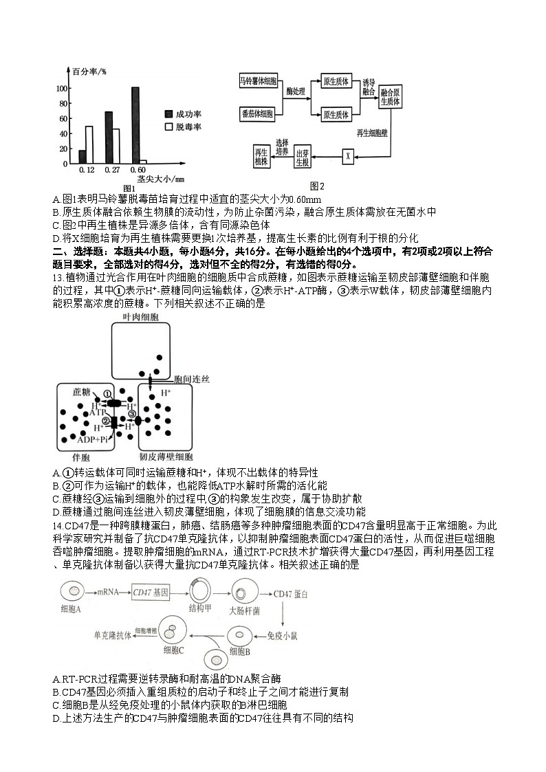 江西省重点中学盟校2023-2024学年高三下学期第一次联考生物试卷03