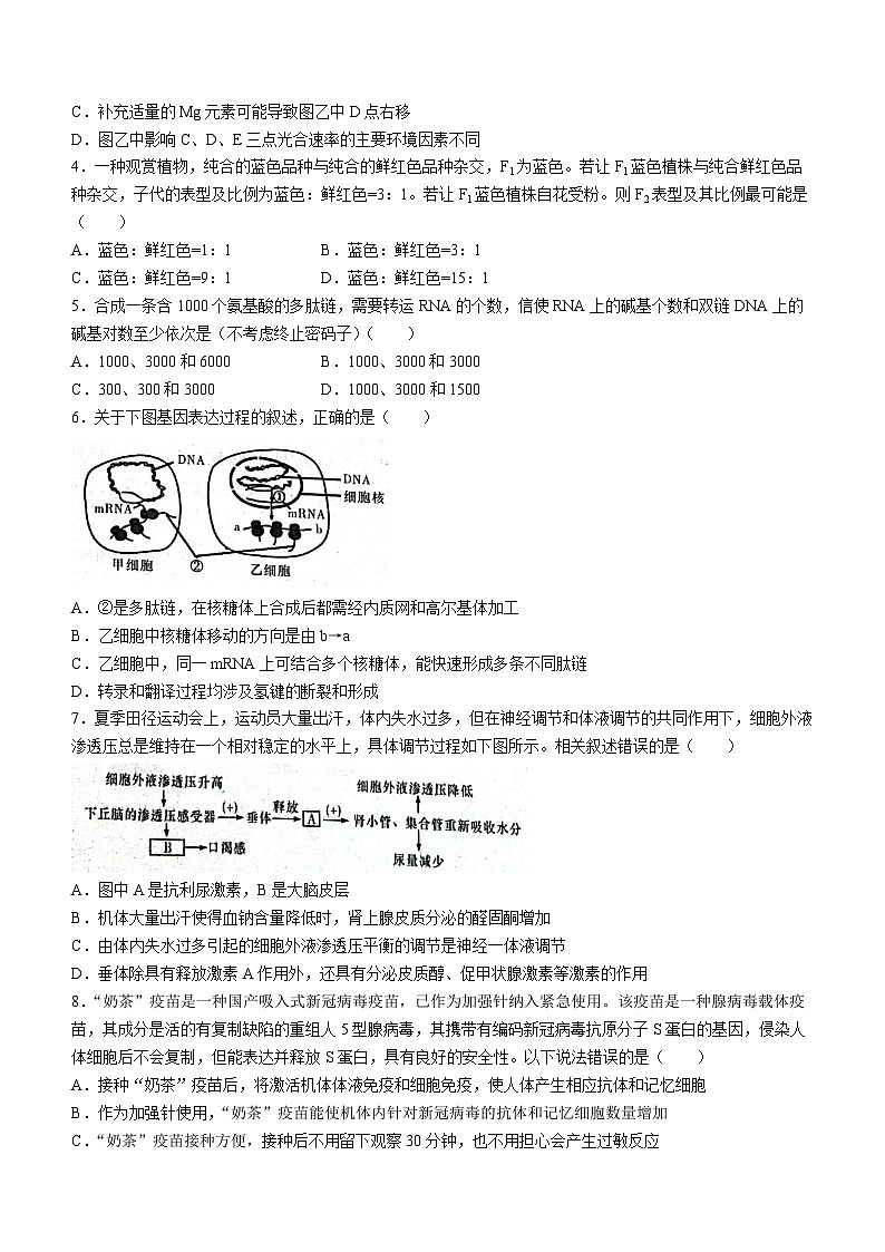 湖南省邵阳市二中等校2023-2024学年高二下学期入学考试联考生物试题02