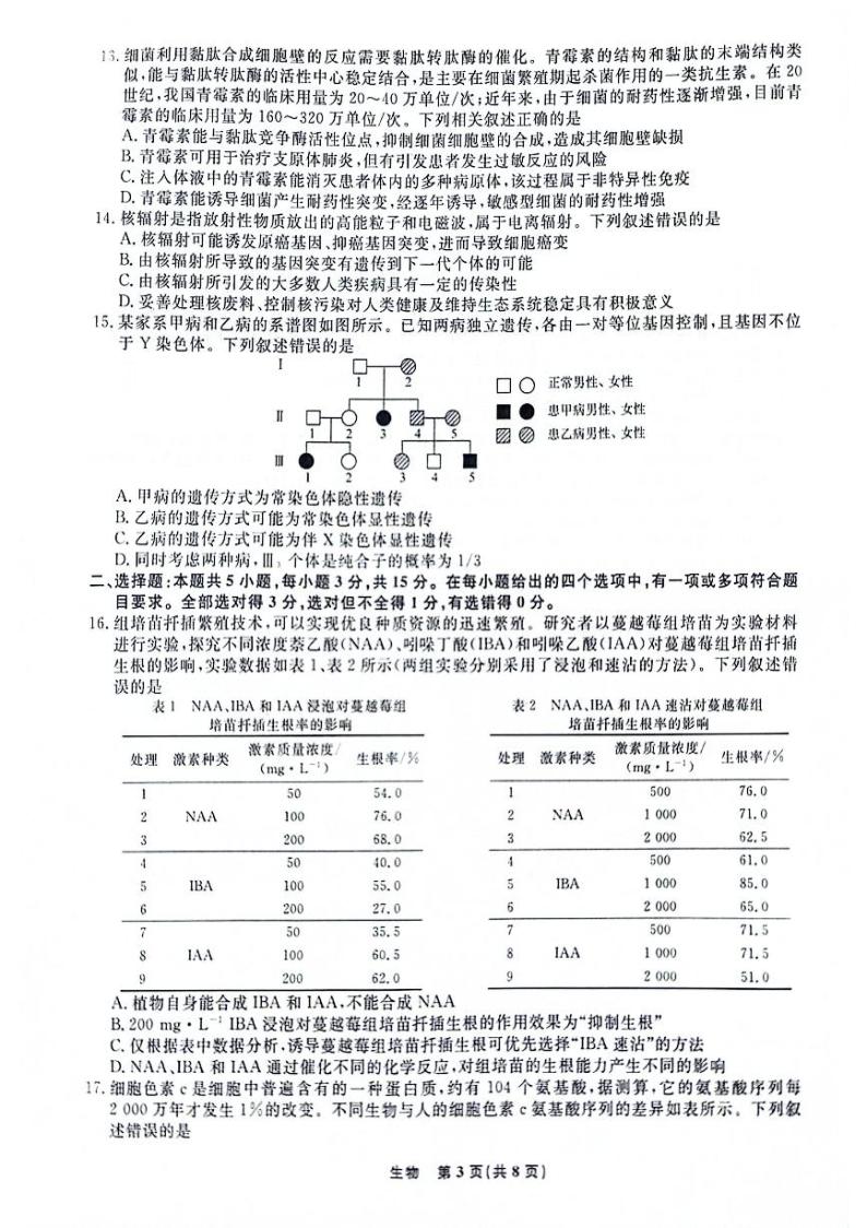 2024辽宁省名校联盟高三下学期3月联合考试生物PDF版含解析03