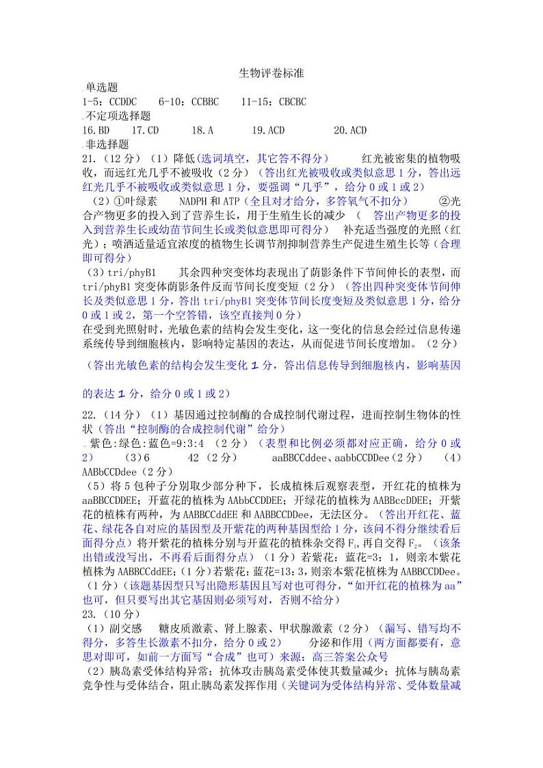 生物答案第1页