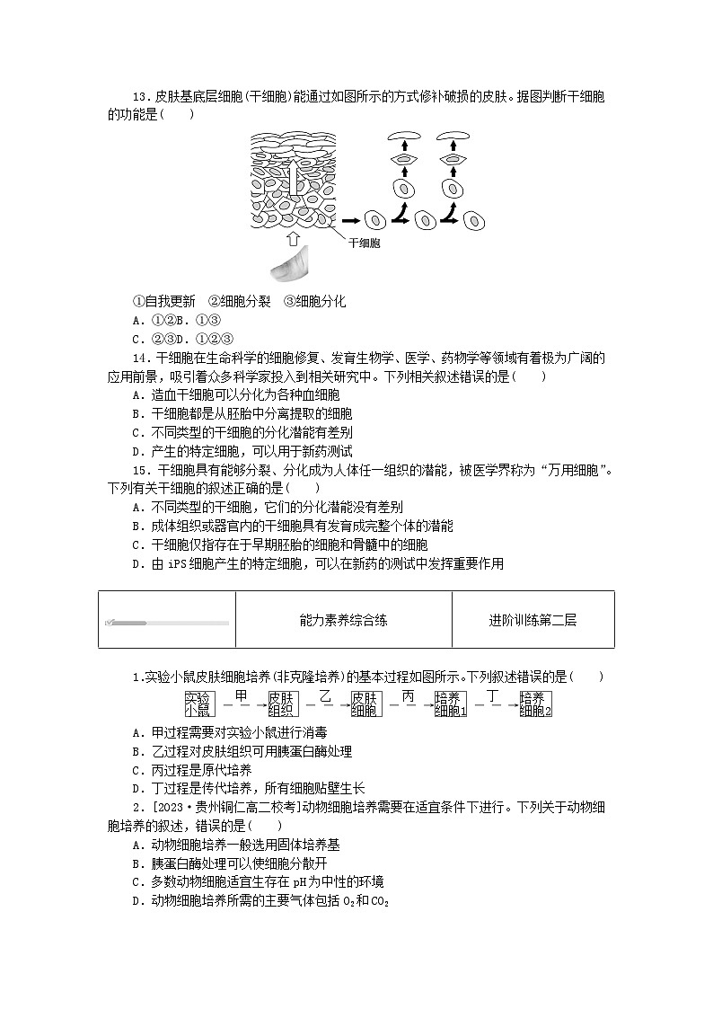 2023版新教材高中生物第2章细胞工程第2节动物细胞工程课时作业新人教版选择性必修303