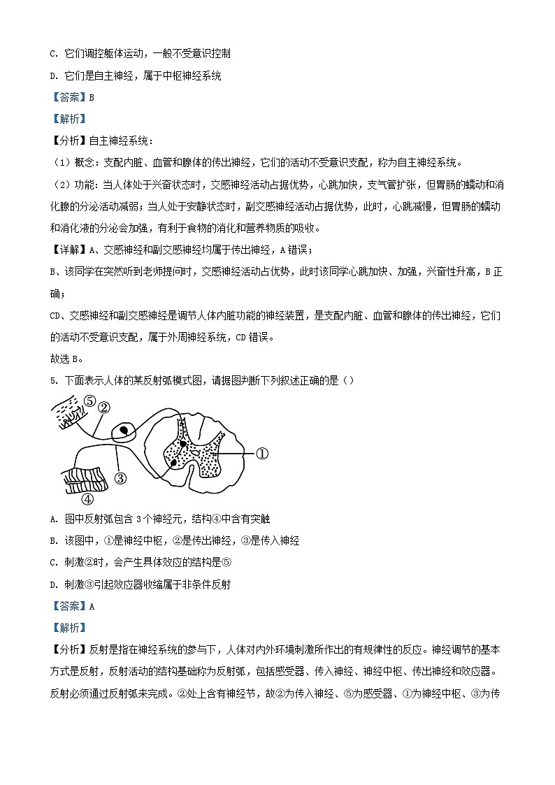 四川省广元市2023_2024学年高二生物上学期10月第一次阶段性测试试题含解析第3页