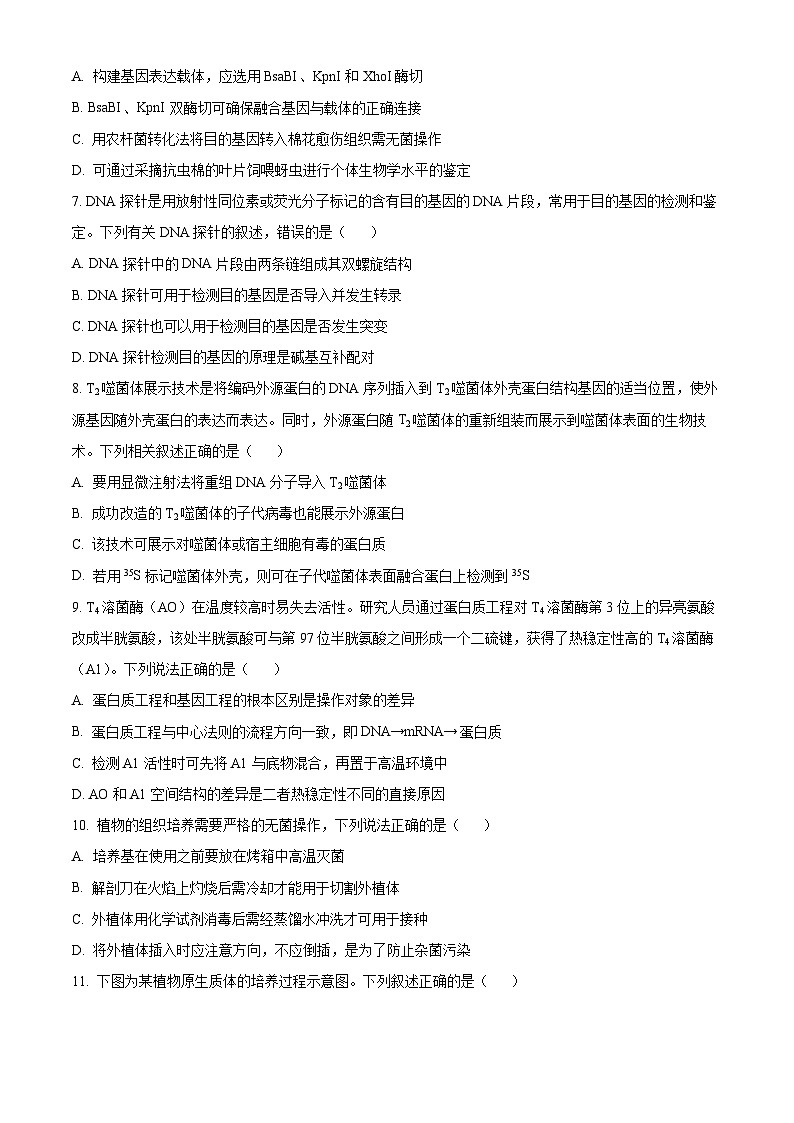 陕西省咸阳市实验中学2022-2023学年高二下学期第二次月考试题生物试卷（Word版附解析）第3页