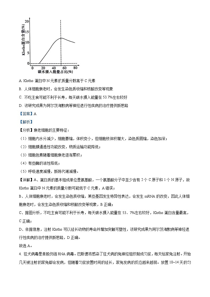 重庆市第一中学2023—2024学年高三下学期2月月考生物试题 Word版含解析第3页
