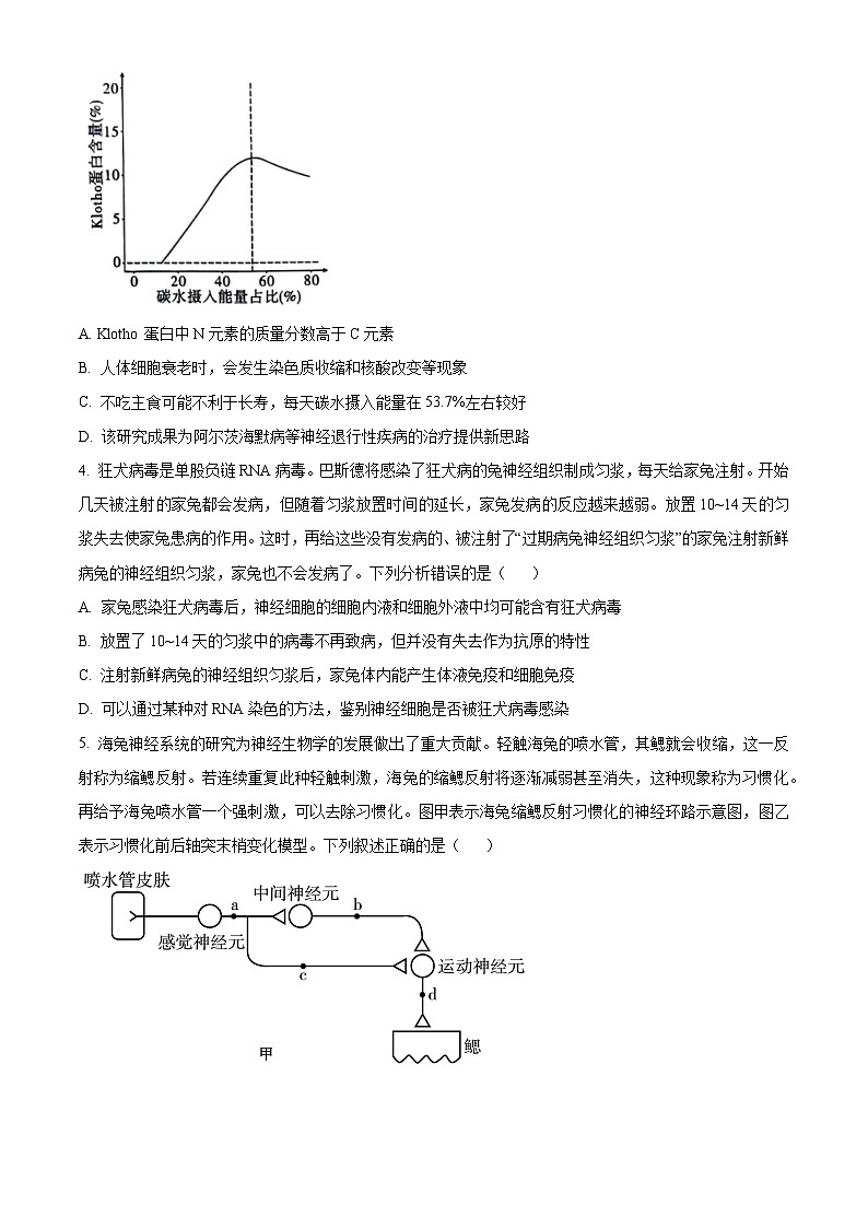 重庆市第一中学2023—2024学年高三下学期2月月考生物试题（原卷版）第2页