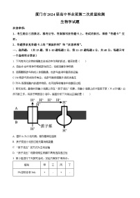 福建省厦门市2024届高三下学期第二次质量检测生物试题及答案