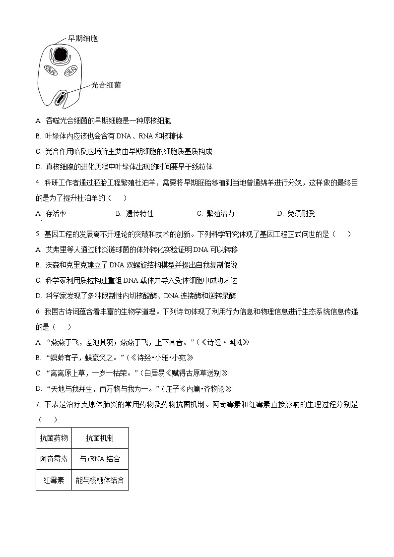 广东省深圳市2024届高三下学期2月第一次调研考试（一模）生物试题（原卷版）第2页