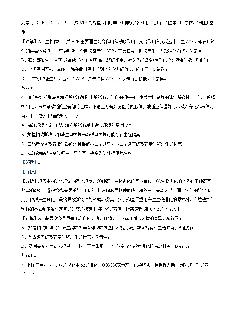 江西省宜春市丰城市九中2023-2024学年高三上学期期末生物试题（原卷版+解析版）03