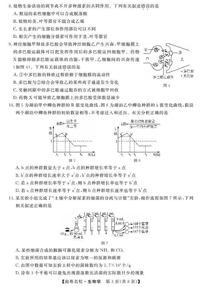 2024广东省南粤名校高三下学期2月联考试题生物PDF版含解析03