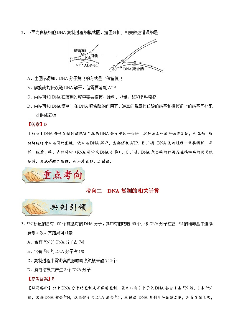 最新高考生物考点一遍过讲义 考点29 DNA的复制第3页