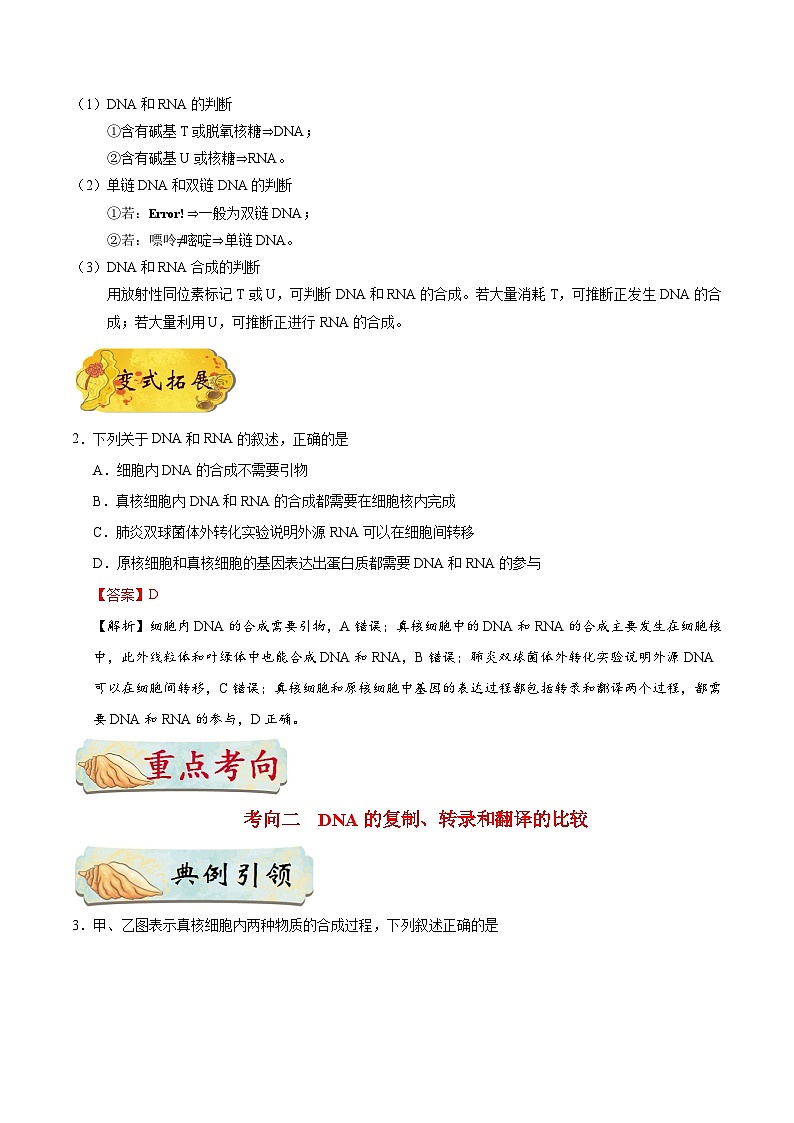 最新高考生物考点一遍过讲义 考点31 遗传信息的转录和翻译03