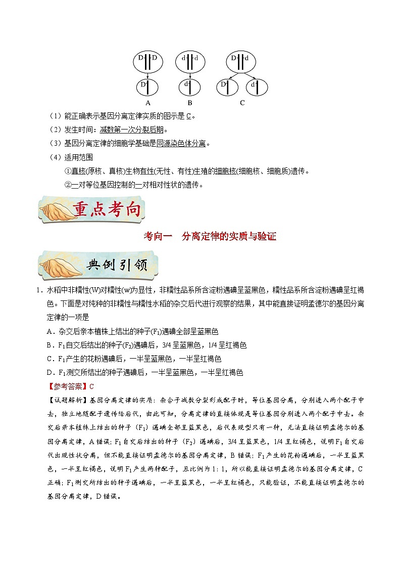最新高考生物考点一遍过讲义 考点35 基因的分离定律第3页