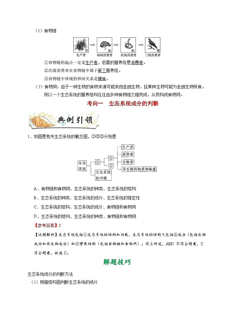 最新高考生物考点一遍过讲义 考点62 生态系统的结构第2页