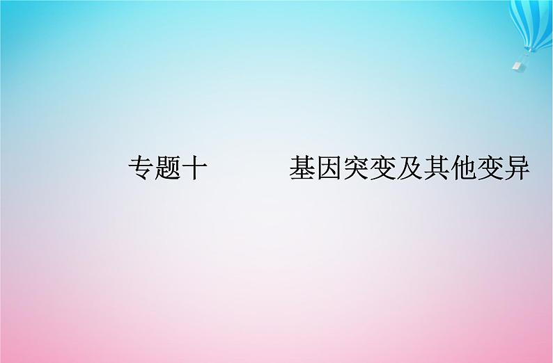 2024届高考生物学业水平测试复习专题十基因突变及其他变异课件01