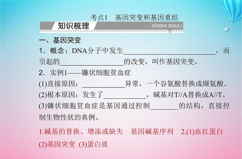 2024届高考生物学业水平测试复习专题十基因突变及其他变异课件03